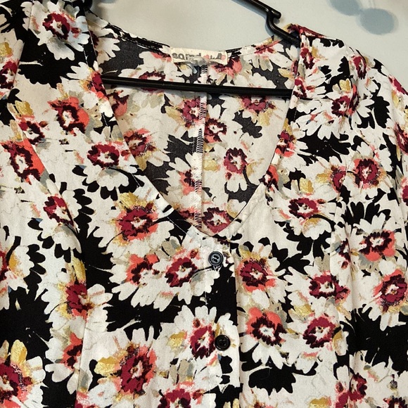 Floral Mini Dress Button Up with Lace Up Back - Picture 2 of 5
